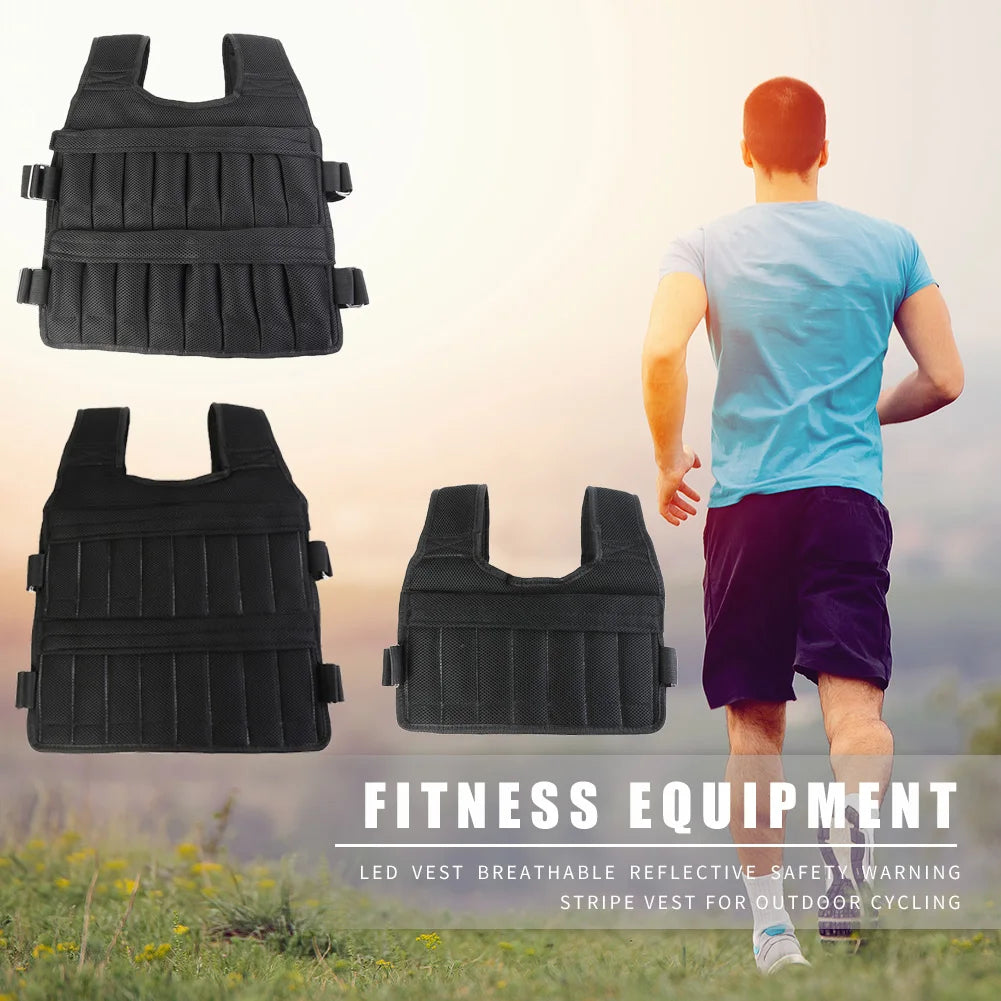 Adjustable Weight Training Vest (3kg–35kg) – Empty Fitness Jacket for Running, Workout & Strength Training