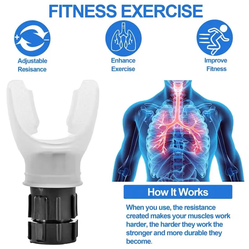 Breathing Exercise Device – Lung Fitness Trainer with Adjustable Resistance for Endurance & Respiratory Strength