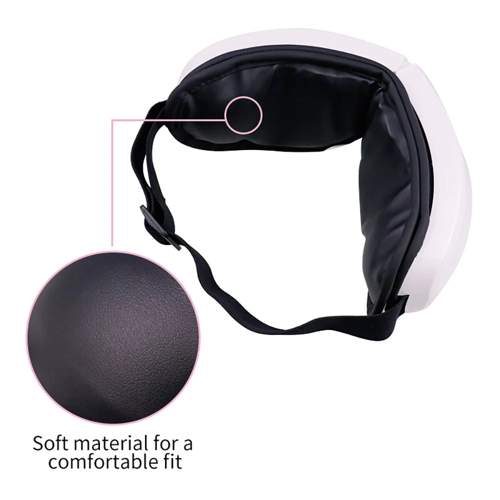 6D Smart Eye Massager – Vibration, Airbag Compression & Bluetooth Music for Fatigue Relief & Eye Relaxation