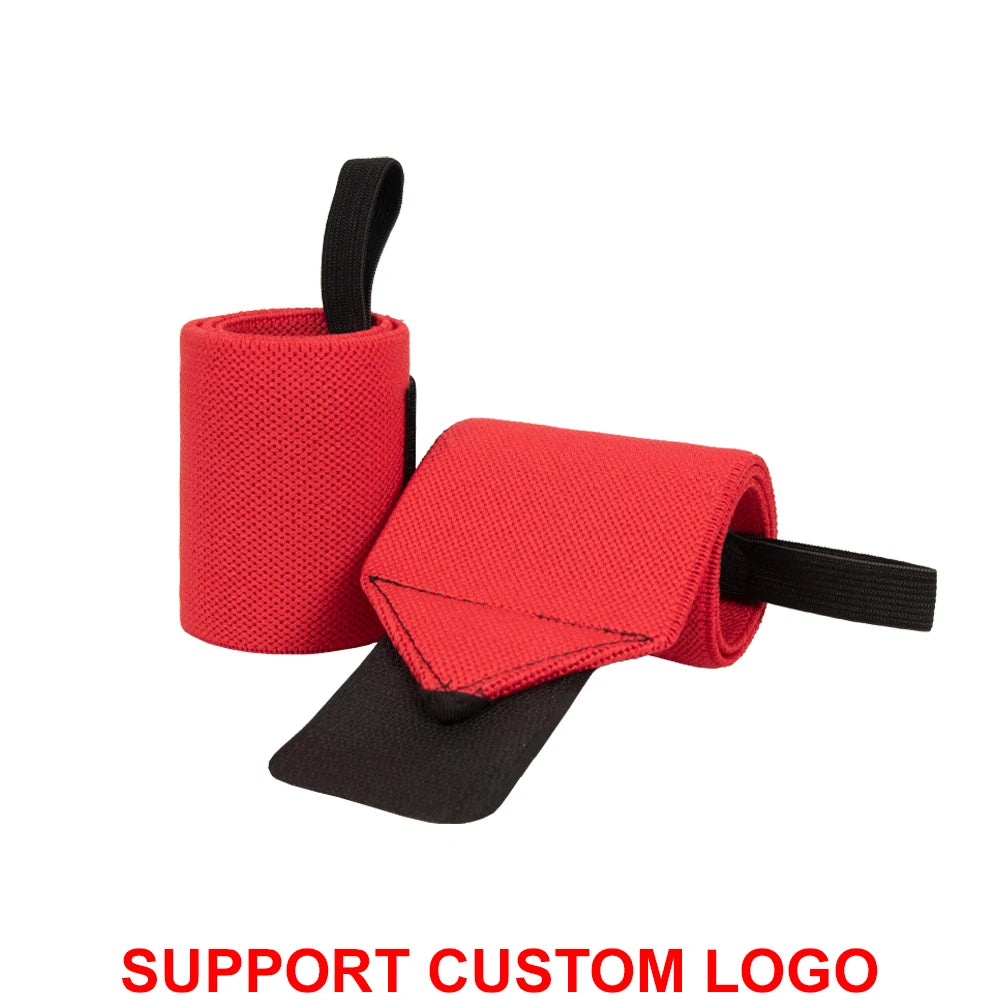 Wrist Support Wraps – 1 Pair Extra Strength Weight Lifting Brace Straps for Gym & Fitness Training with Custom Logo Option