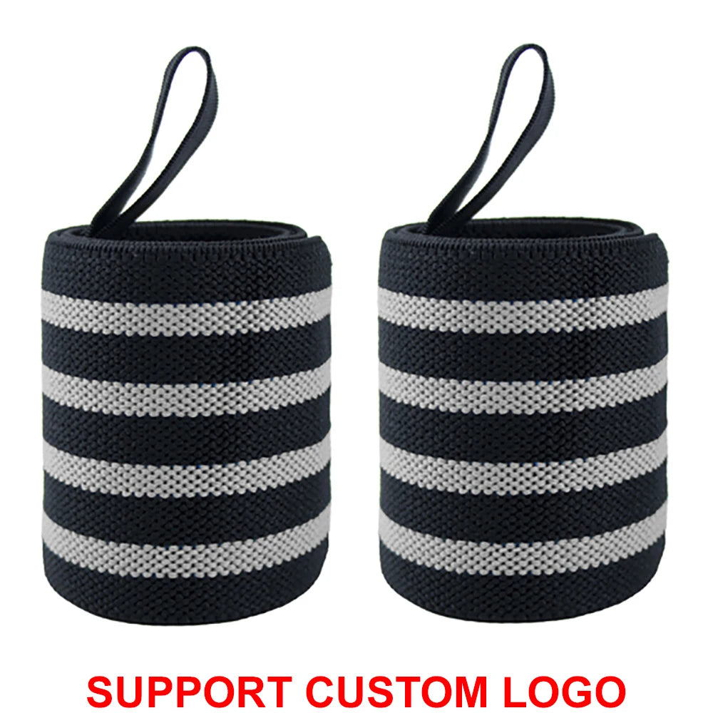 Wrist Support Wraps – 1 Pair Extra Strength Weight Lifting Brace Straps for Gym & Fitness Training with Custom Logo Option