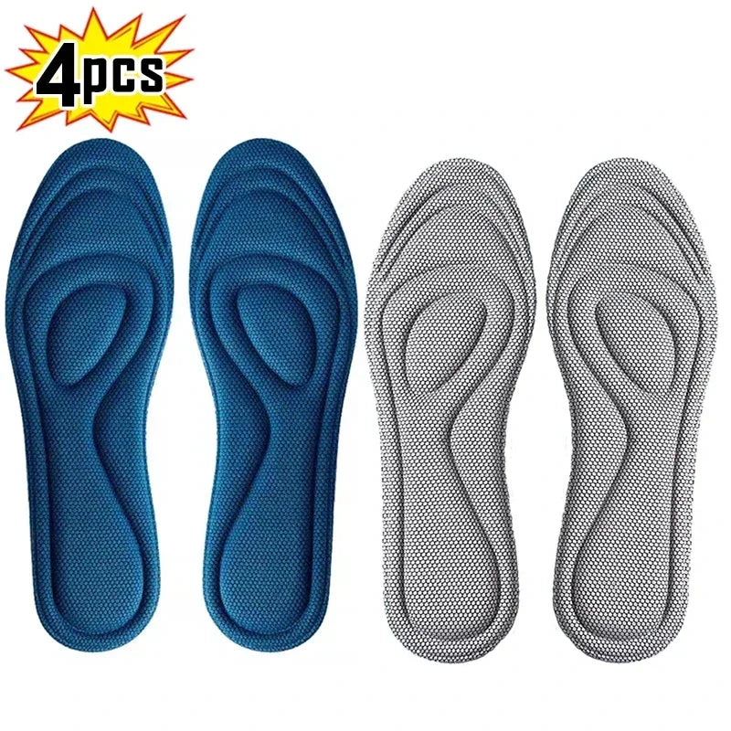 2 Pairs Memory Foam Orthopedic Insoles – Antibacterial, Sweat-Absorbing Shoe Inserts for Running & Sports