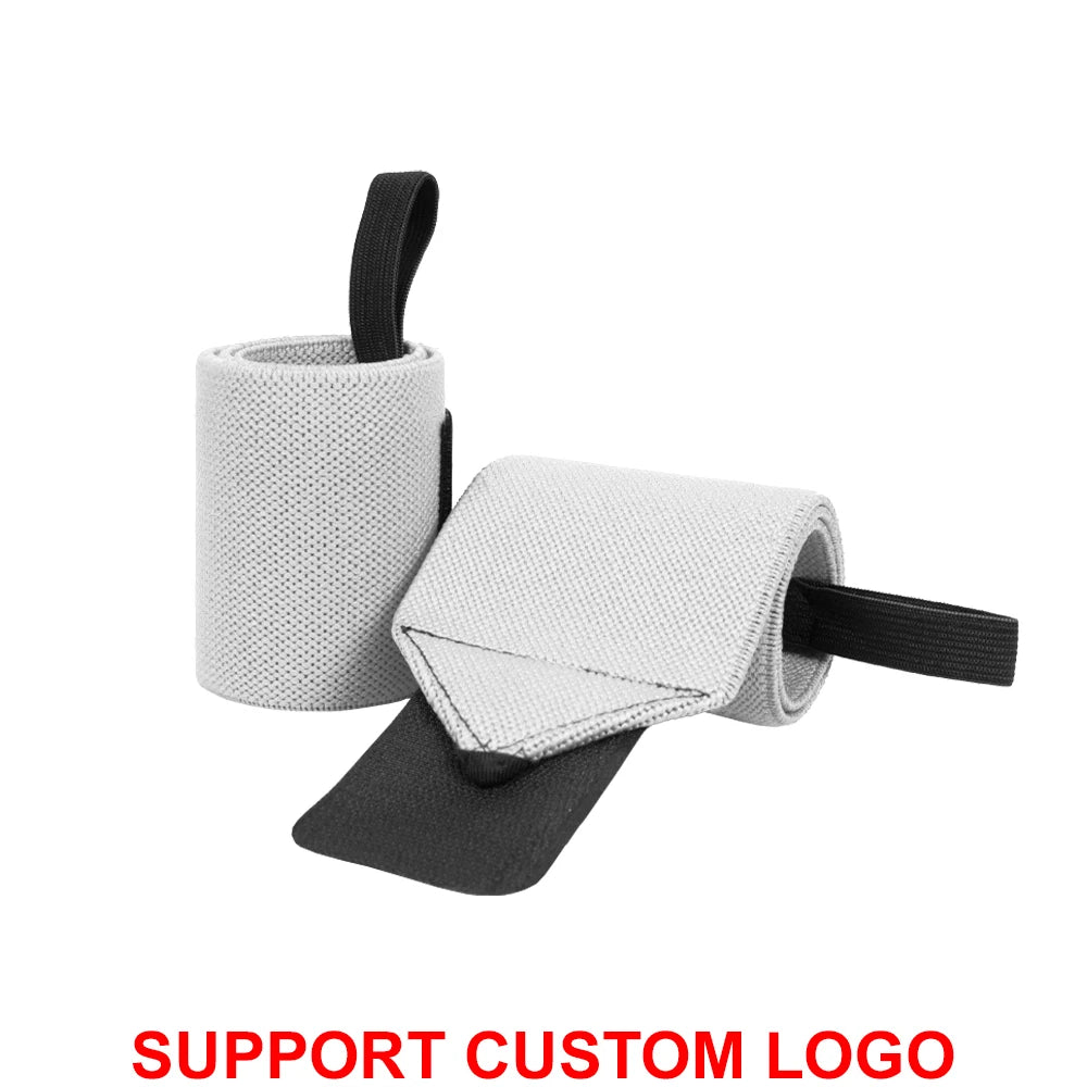 Wrist Support Wraps – 1 Pair Extra Strength Weight Lifting Brace Straps for Gym & Fitness Training with Custom Logo Option