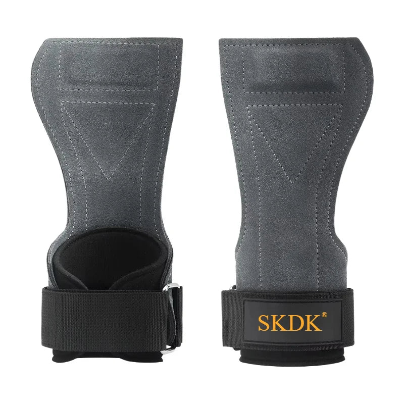 2Pcs Cowhide Leather Gym Grips – Anti-Skid Weightlifting Pads for Deadlifts, Palm Protection & Power Training