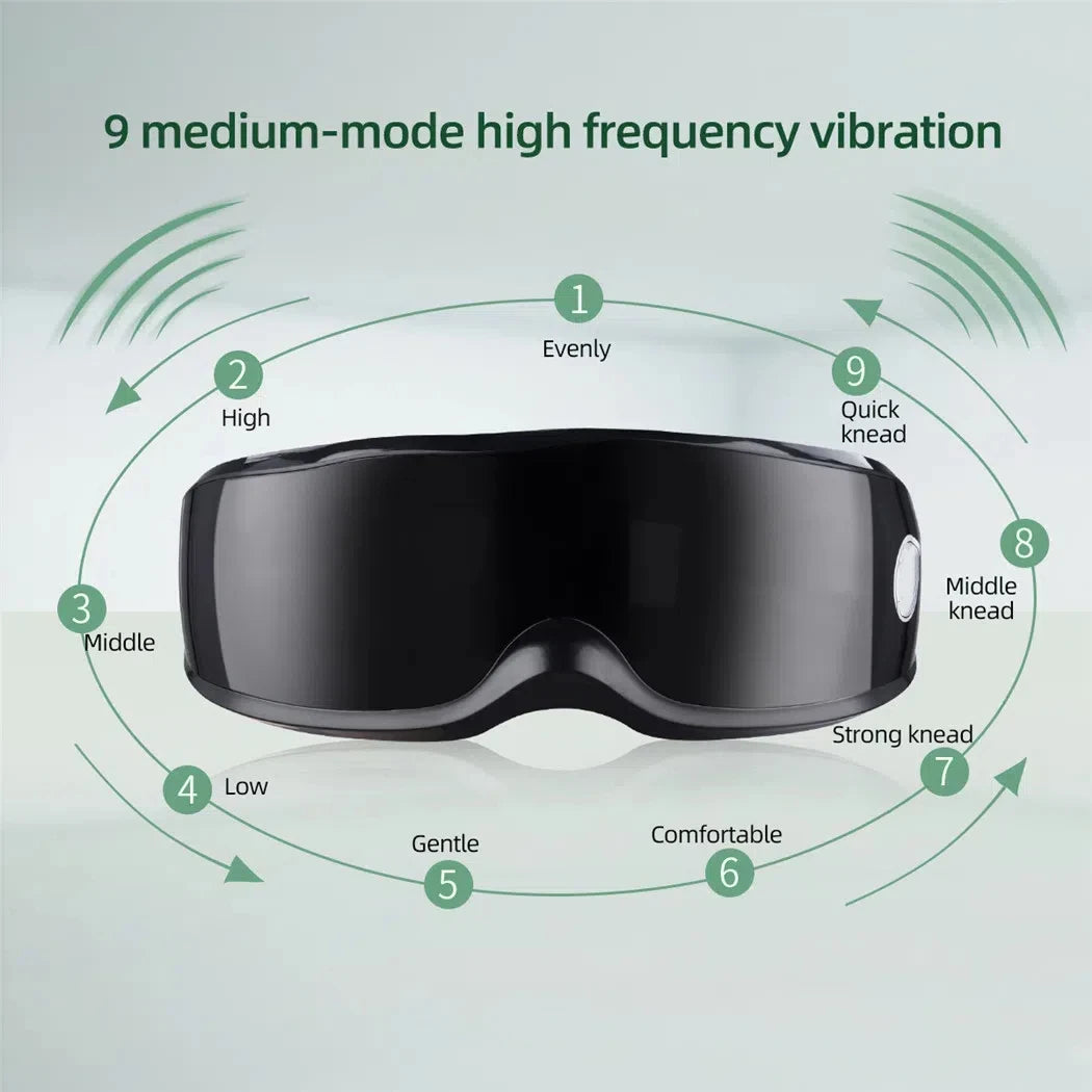 Smart Eye Massager with Magnetic Therapy – 9 Modes Vibrator for Eye Fatigue, Relaxation & Eyeball Massage