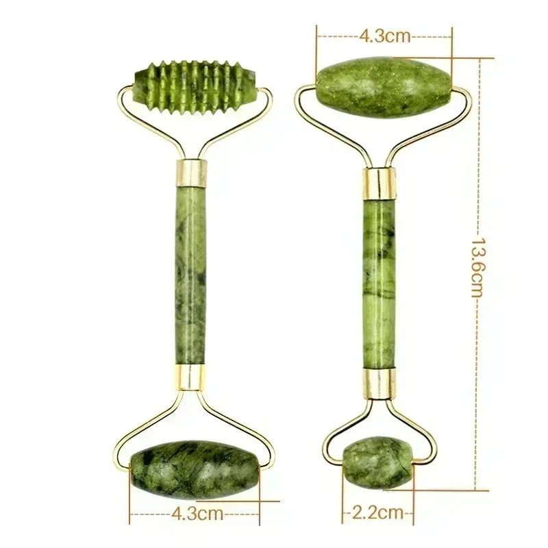 Natural Jade Roller & Gua Sha Set – Face, Eye & Neck Massage Tool for Skin Lifting, Lymphatic Drainage & Spa Relaxation