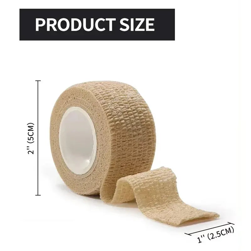 1/10pcs Self-Adherent Cohesive Bandage Wrap – Elastic Athletic Tape, Skin Color, Non-Woven, Self Adhesive Sports Wrap
