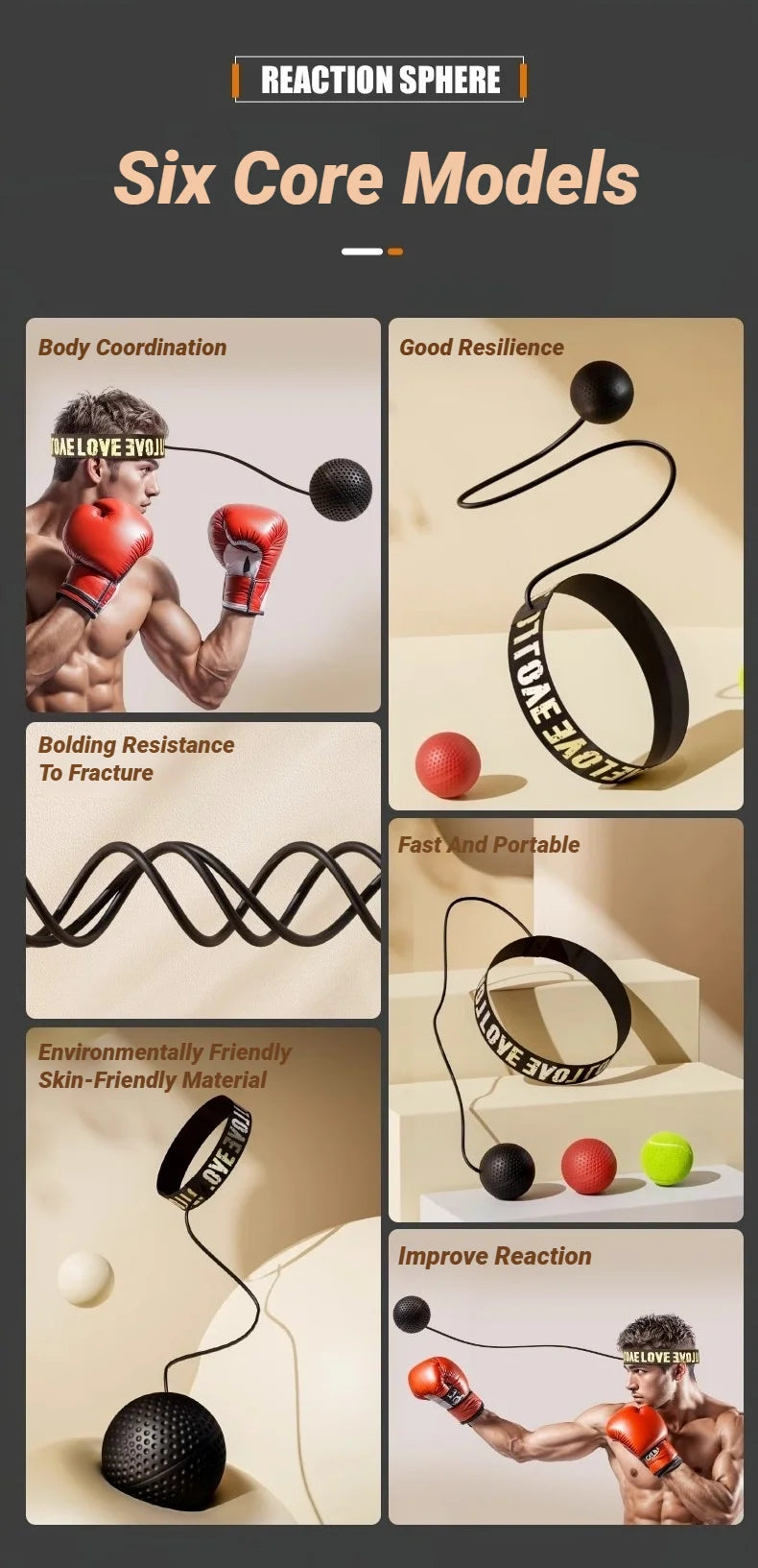 MMA Boxing Speed Ball – Head-Mounted PU Reaction Ball for Hand-Eye Coordination, Muay Thai & Fitness Training