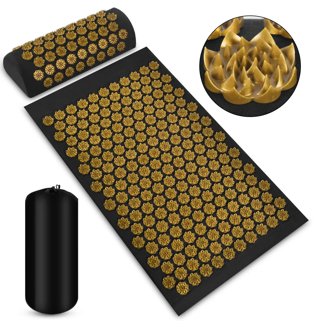 Pranamat Eco Acupressure Mat – Lotus Spike Massage Cushion for Back, Neck, Foot & Yoga Pain Relief