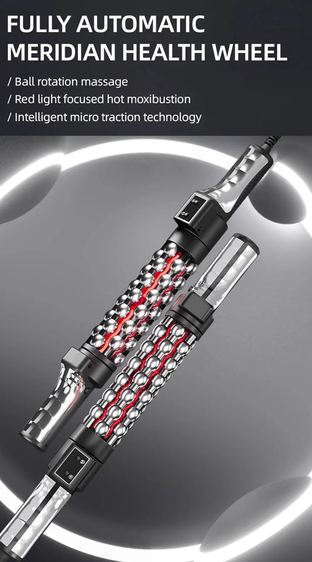 Heated Massage Roller with Red Light – Electric Rotating Massager for Weight Loss, Muscle Relief & Anti-Cellulite