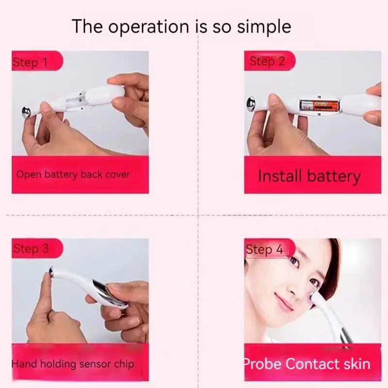 Electric Eye Massager Beauty Tool – Home Skincare Device for Fine Lines, Eye Bags & Puffiness Relief