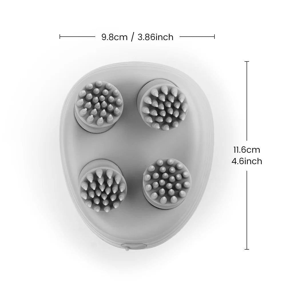 Electric Scalp Massager – 4 Kneading Heads for Hair Growth, Deep Tissue Relief & Relaxation