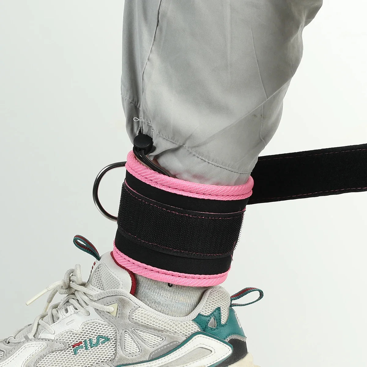 Adjustable Fitness Ankle Straps with D-Ring – Gym Leg Workout Cuffs for Cable Machines, Abductor & Glute Training