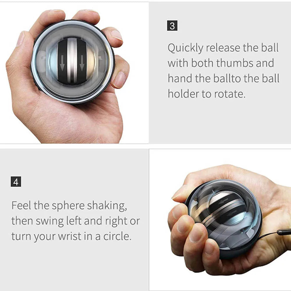 Wrist Power Ball Auto-Start Gyroscopic Grip Strengthener for Hand, Arm, and Forearm Exercise – Home Fitness Tool