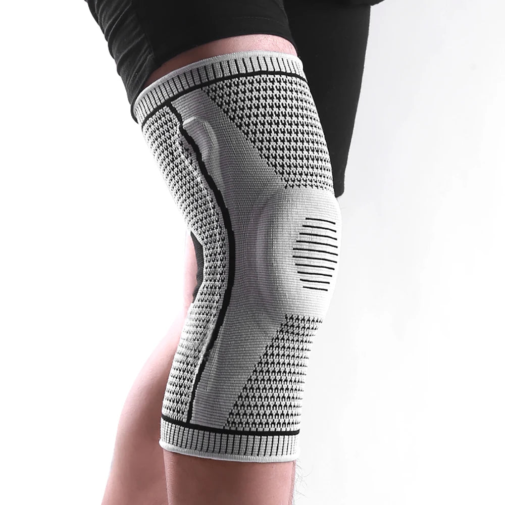 1PC Knee Pad Strap Patella Support – Silicone Compression Brace for Meniscus Injury, Sports, Basketball, Running Protection
