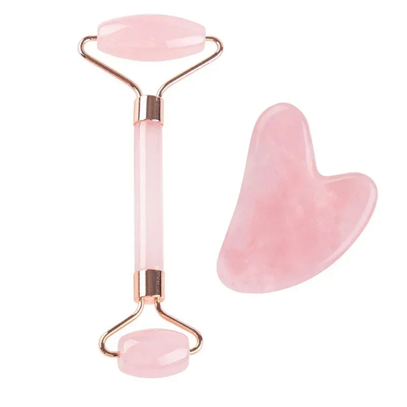 Natural Jade Roller & Gua Sha Set – Face, Eye & Neck Massage Tool for Skin Lifting, Lymphatic Drainage & Spa Relaxation