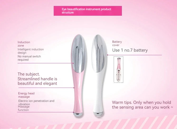 Electric Eye Massager for Fine Lines & Puffiness – Home Beauty Instrument for Eye Care, Anti-Aging, Skin Firming