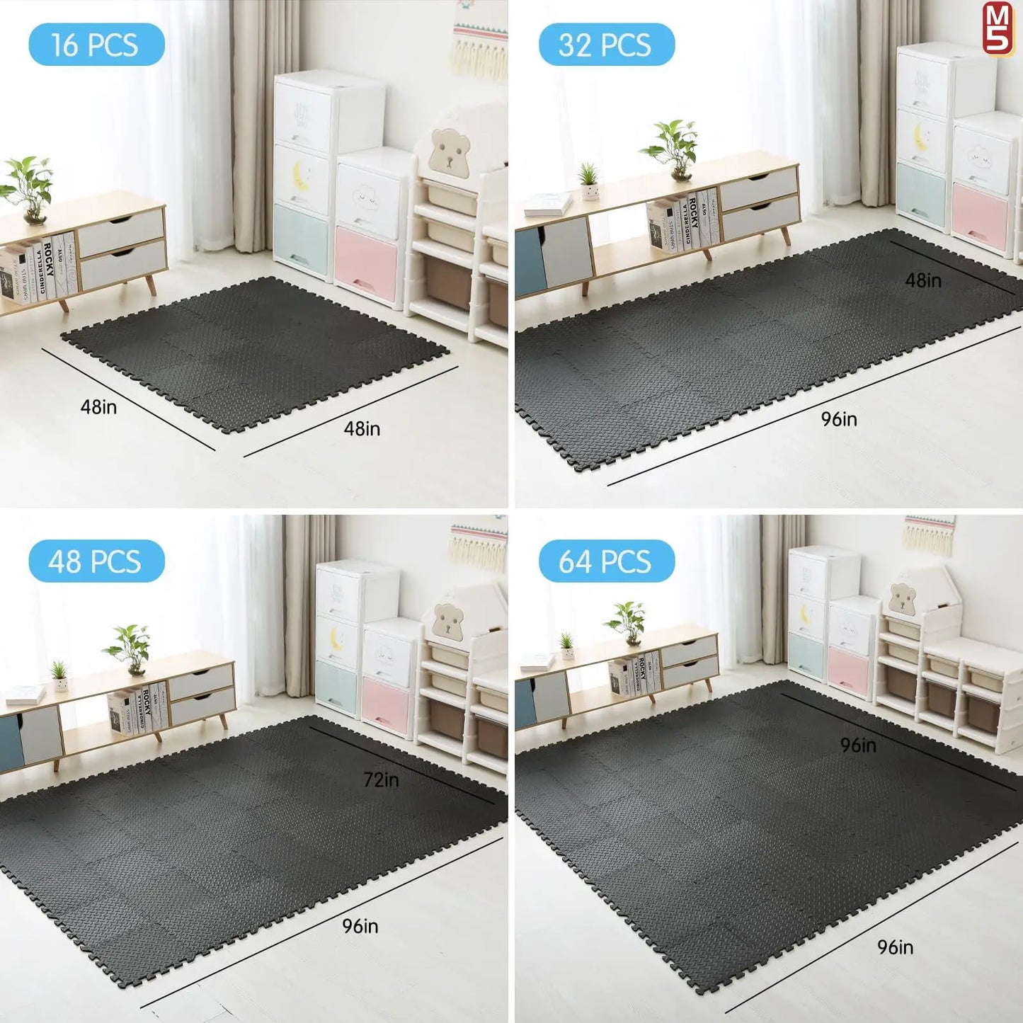 EVA Foam Massage Puzzle Mat – Interlocking Non-Slip Gym Floor Tiles for Home Workout & Acupressure Relief