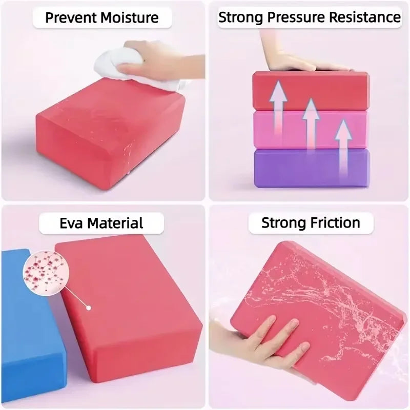 High-Density Yoga Blocks – Foam Balance Support for Stretching, Dance, Pilates & Fitness Training for Kids & Adults