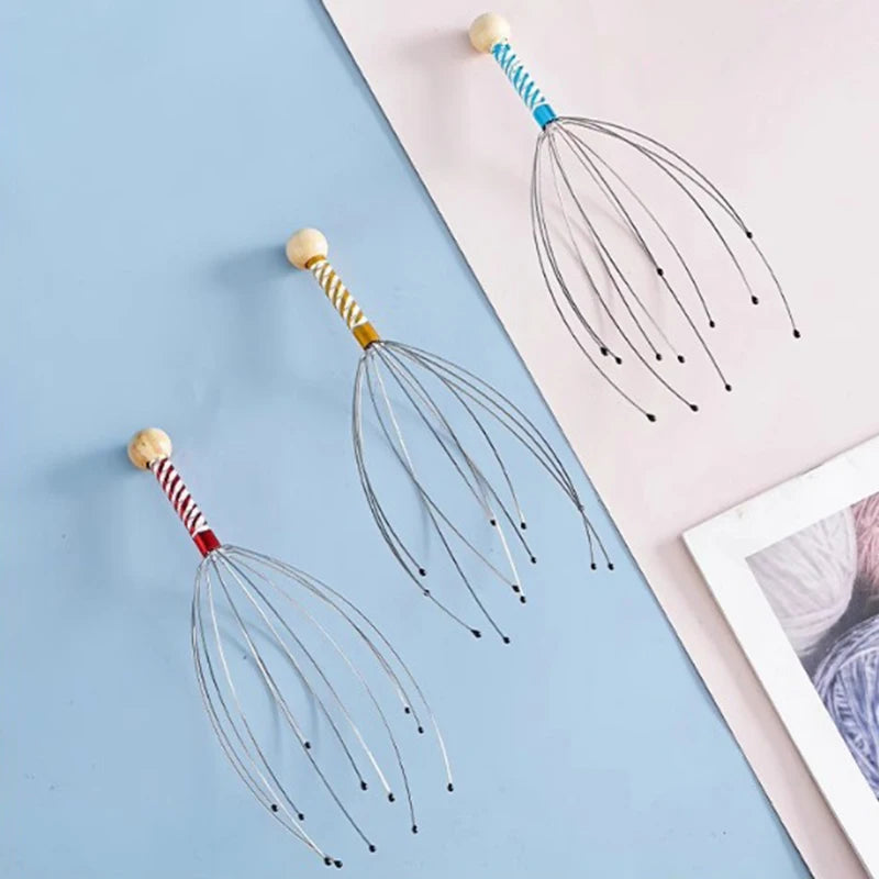 Octopus Head Massager – Stainless Steel Scalp Scratcher & Brain Relaxer for Stress Relief, Random Color