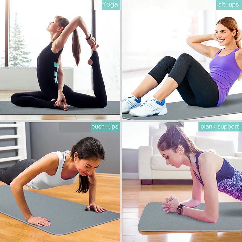 Thick TPE Yoga Mat – Non-Slip Two-Color Fitness Mat 180×57cm for Home Workouts, Pilates, Stretching & Meditation