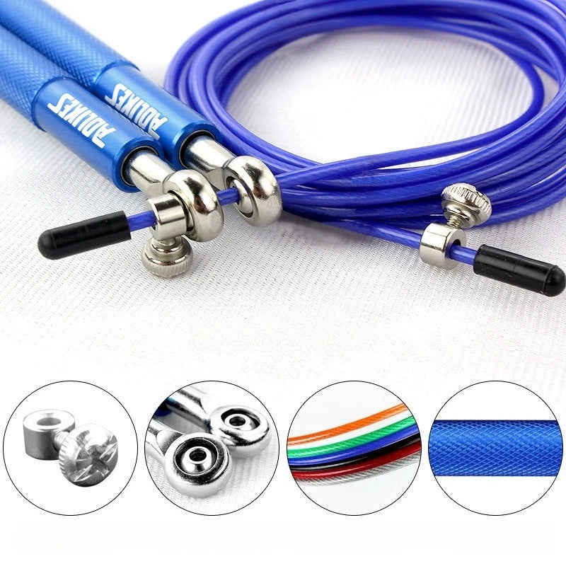 Steel Wire Weighted Speed Jump Rope – High-Speed Bearing Fitness Rope for Adults & Competition Training