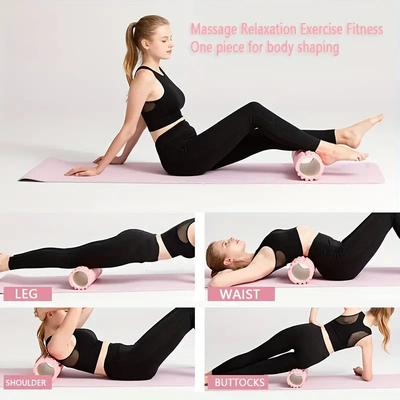 1pc Foam Massage Roller – Hollow Yoga Column for Muscle Massage, Physiotherapy & Sports Rehabilitation
