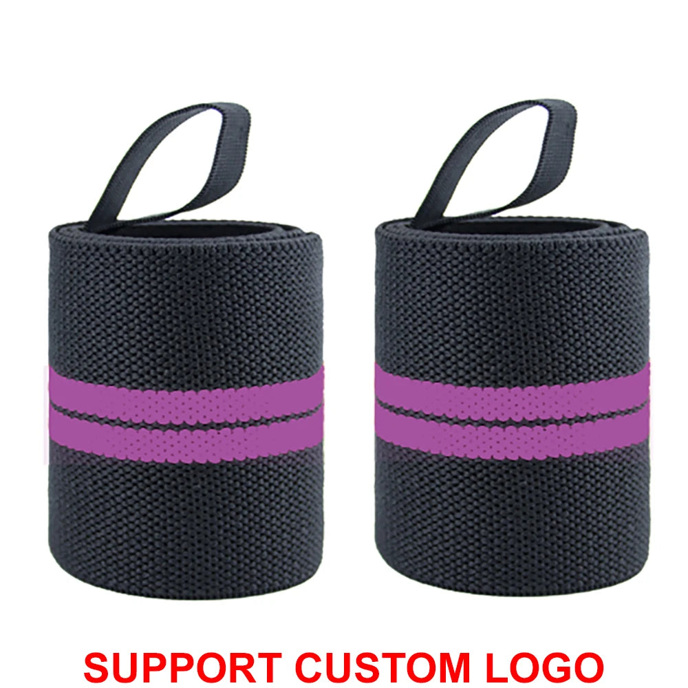 Wrist Support Wraps – 1 Pair Extra Strength Weight Lifting Brace Straps for Gym & Fitness Training with Custom Logo Option