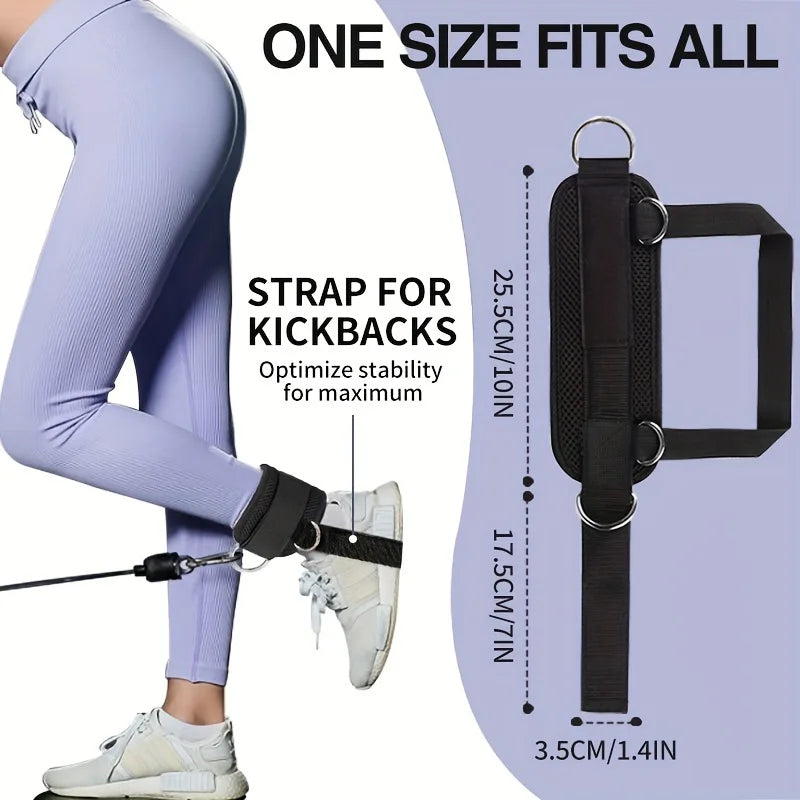 Padded Ankle Strap for Cable Machines – Double D-Ring Cuff for Gym Leg Workouts, Glute Kickbacks, Extensions