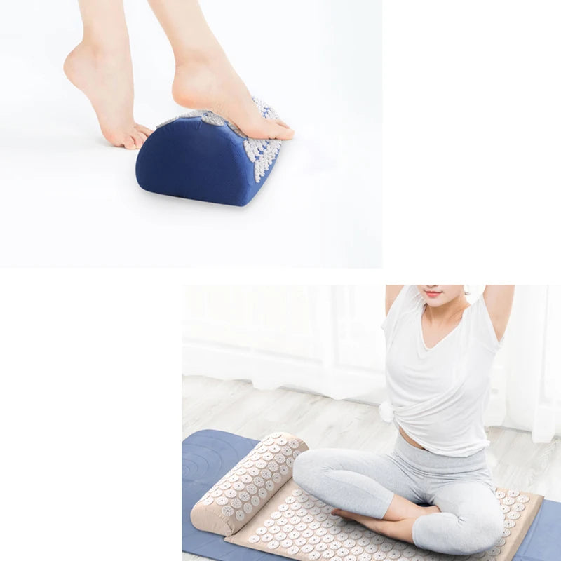 Yoga Massage Pad with Large Acupressure Points – Purple Pillow for Back, Neck & Foot Relief at Home