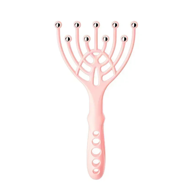 Steel Ball Head Scalp Massager – Handheld 9-Claw Roller Comb for Stress Relief, Relaxation & Hair Care