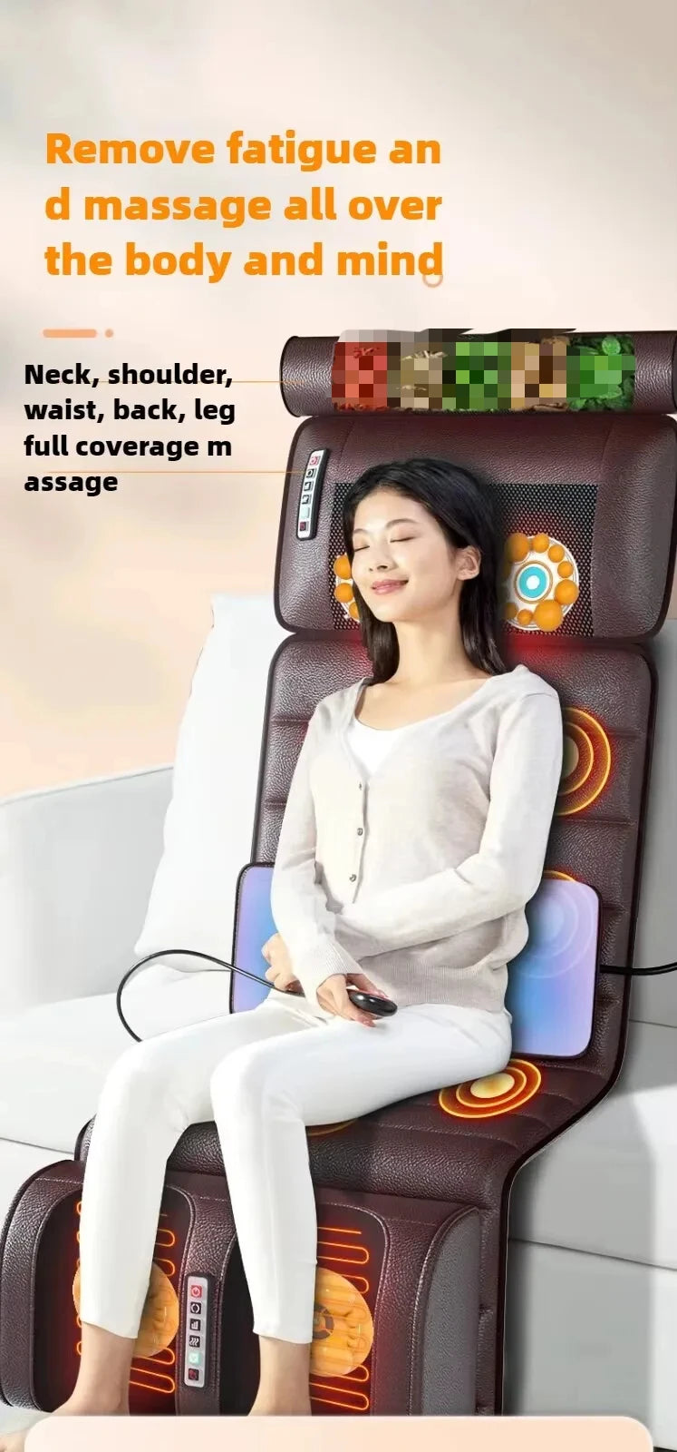 Electric Full Body Massage Mattress with Heat, Airbags, Kneading & Vibration for Full Relaxation