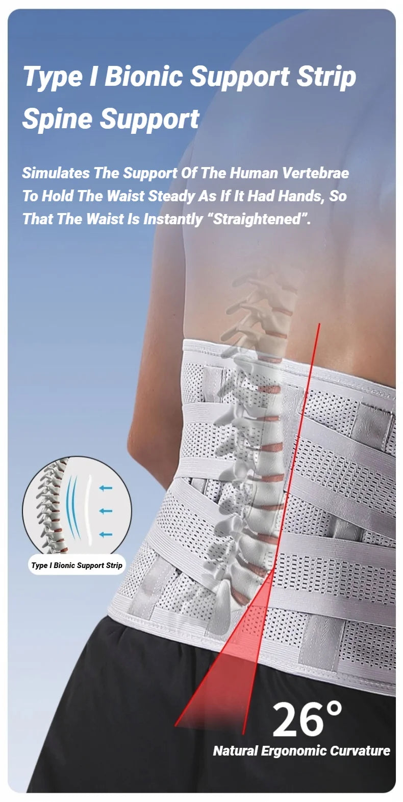 Adjustable Back Support Belt – Lumbar Brace for Lower Back Pain Relief, Spine Support, Fitness Waist Trainer for Men & Women