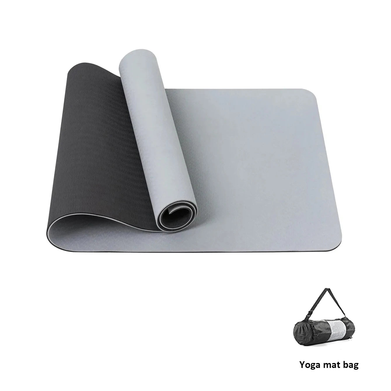Eco-Friendly TPE Yoga Mat – Non-Slip, Double-Sided Exercise Mat with Strap for Yoga, Pilates & Home Workouts