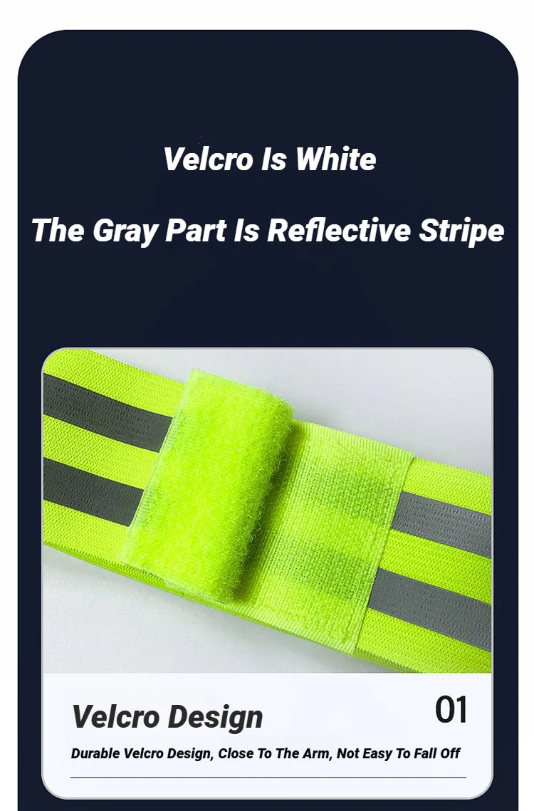 Reflective Safety Bands for Wrist, Arm, Ankle, Leg – High Visibility Straps for Night Running, Walking & Cycling