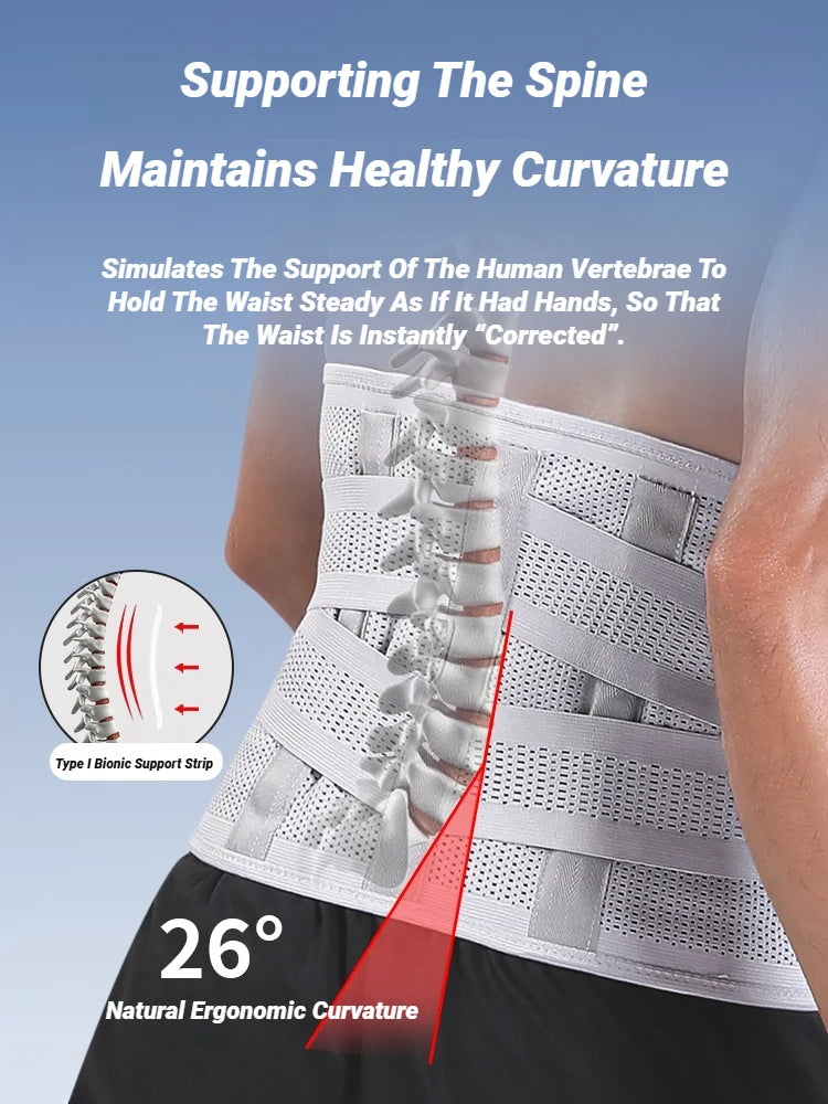 Adjustable Back Support Belt – Lumbar Brace for Lower Back Pain Relief, Spine Support, Fitness Waist Trainer for Men & Women