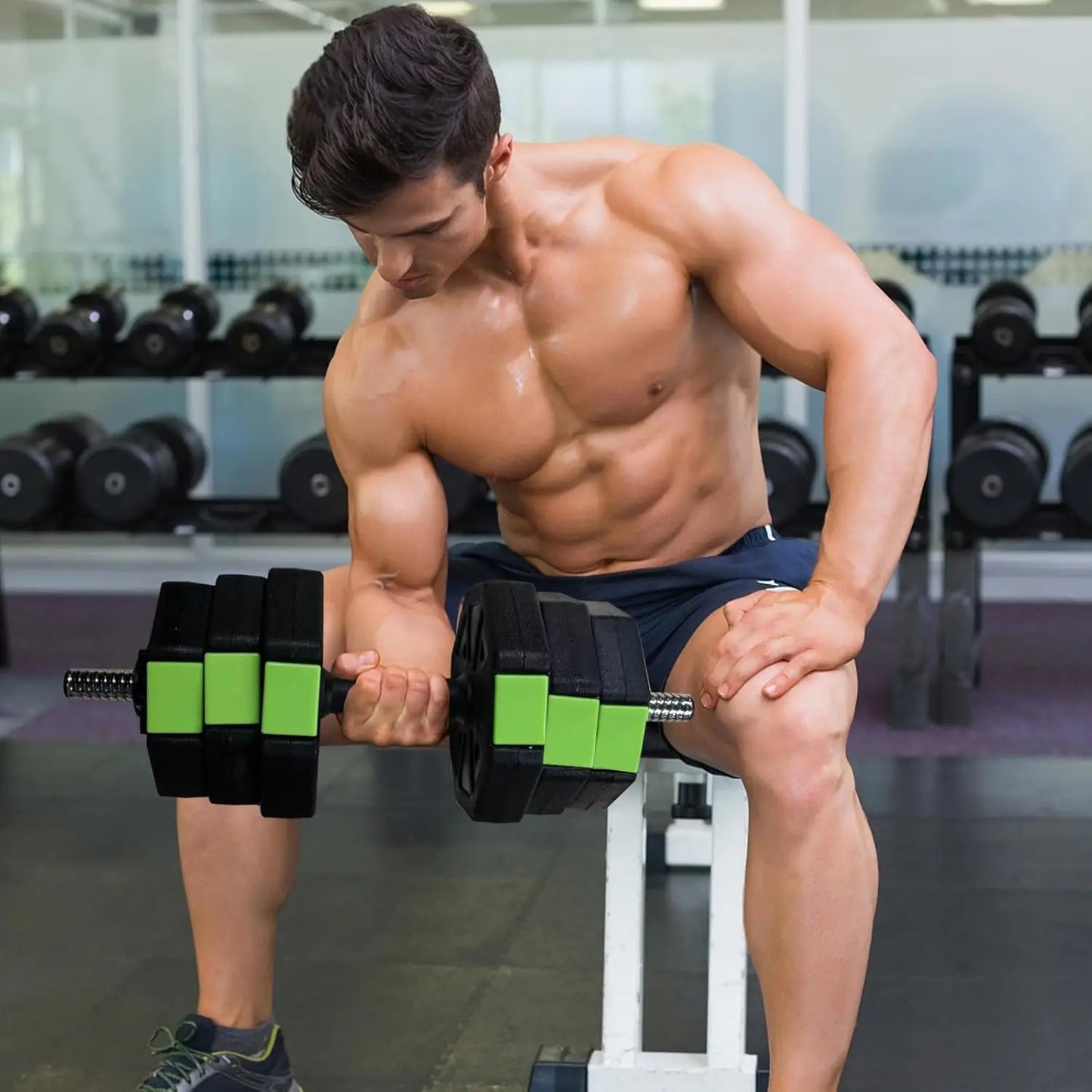 4 in 1 Adjustable Dumbbell Set 44lbs – Kettlebell, Barbell, Push-Up Stand for Home Gym Fitness