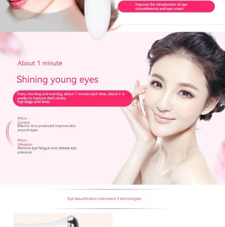 Electric Eye Massager for Fine Lines & Puffiness – Home Beauty Instrument for Eye Care, Anti-Aging, Skin Firming