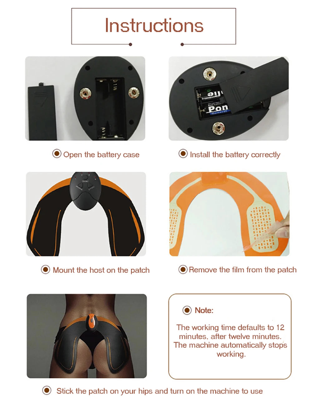 EMS Muscle Stimulator – Abdominal, Hip & Arm Trainer for Fat Burning, Toning & Fitness Massage