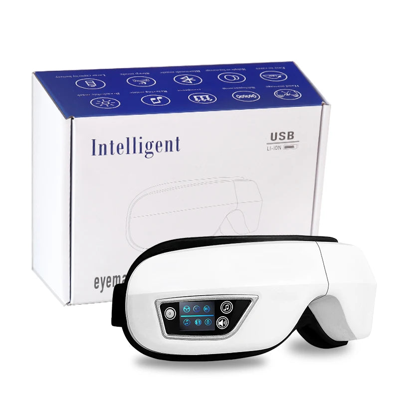6D Smart Eye Massager – Vibration, Airbag Compression & Bluetooth Music for Fatigue Relief & Eye Relaxation