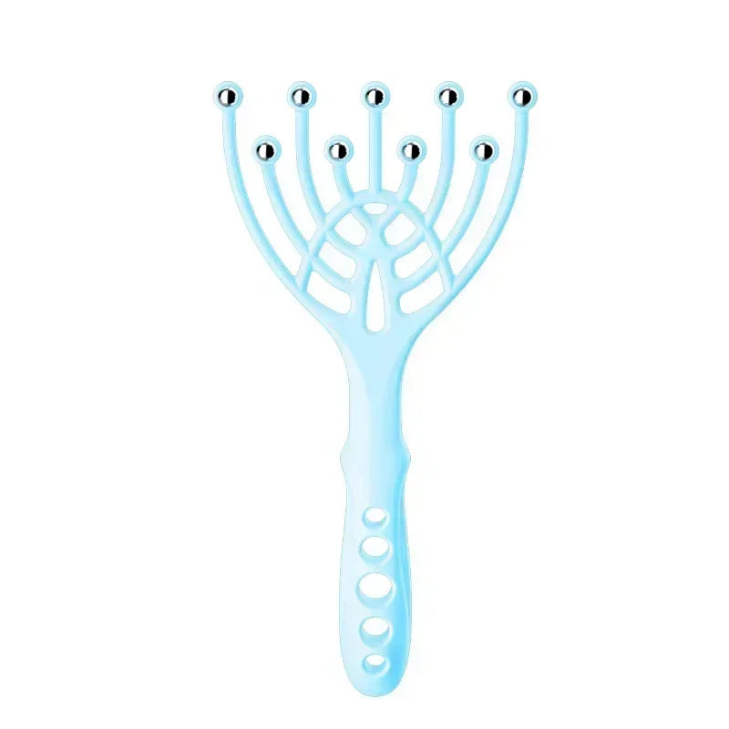 Steel Ball Head Scalp Massager – Handheld 9-Claw Roller Comb for Stress Relief, Relaxation & Hair Care