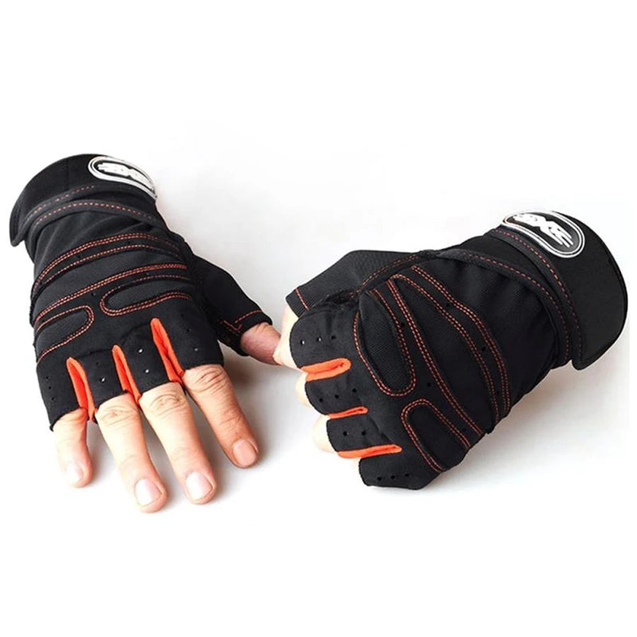 Half Finger Workout Gloves for Men & Women with Wrist Wrap – Gym, Weightlifting, Cycling, Training & Motorcycle Sports
