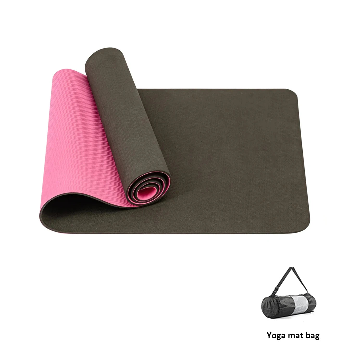 Eco-Friendly TPE Yoga Mat – Non-Slip, Double-Sided Exercise Mat with Strap for Yoga, Pilates & Home Workouts