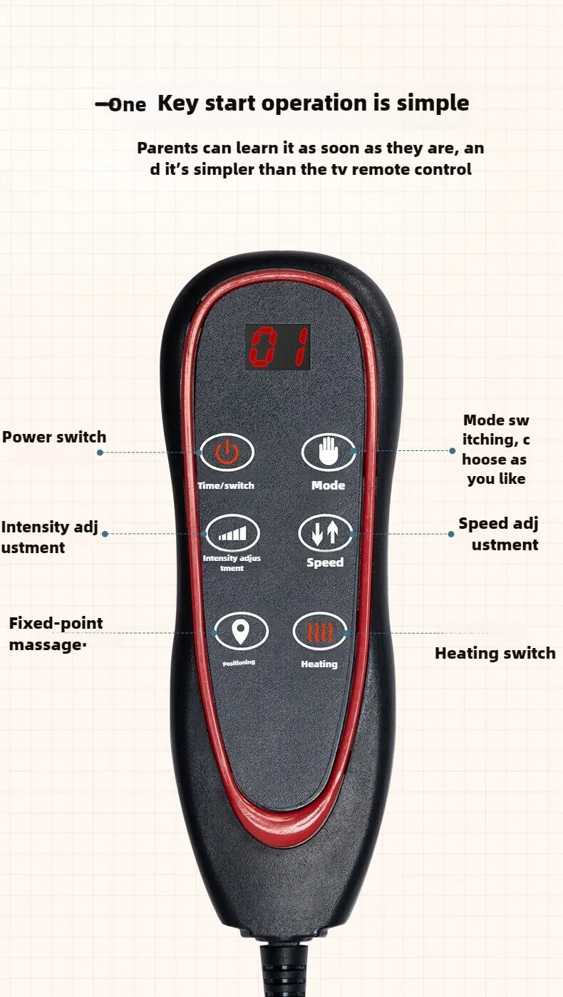 Electric Full Body Massage Mattress – Heating Pad with Kneading, Vibration & Airbag Therapy, Handheld Remote Control