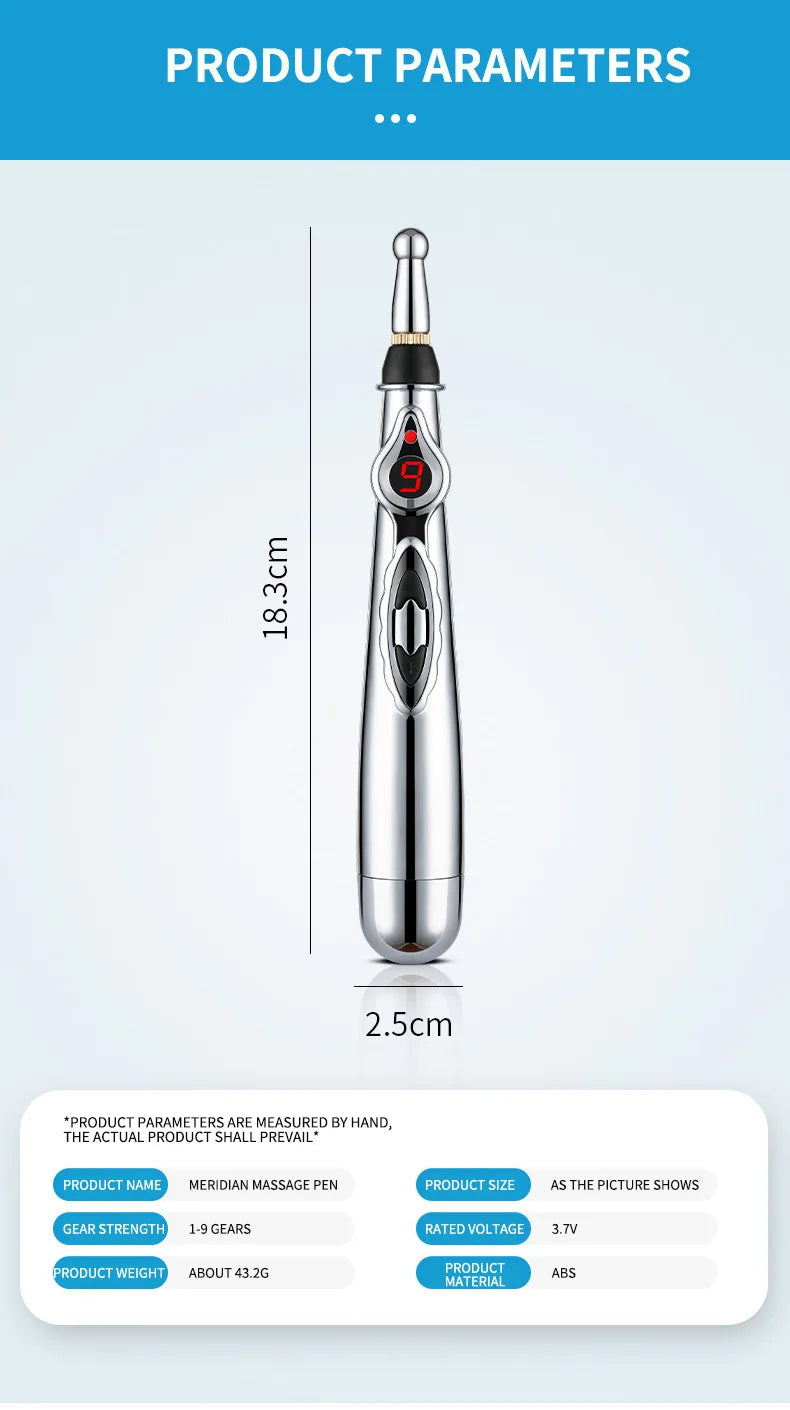 Electronic Acupuncture Pen – Meridian Energy Massage Point Stimulator for Pain Relief & Muscle Therapy