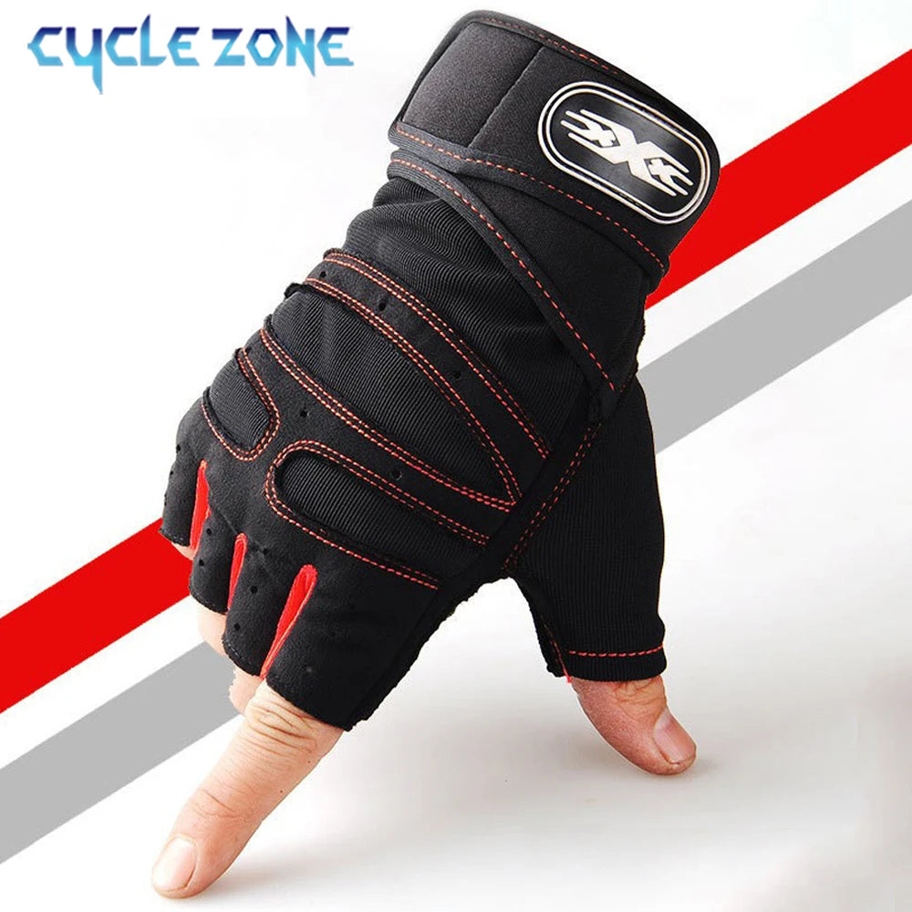 Half Finger Workout Gloves for Men & Women with Wrist Wrap – Gym, Weightlifting, Cycling, Training & Motorcycle Sports