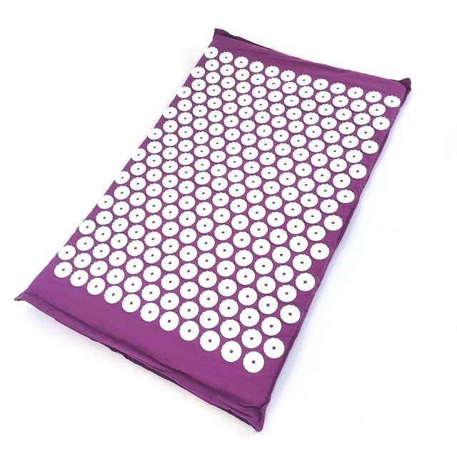 Yoga Massage Pad with Large Acupressure Points – Purple Pillow for Back, Neck & Foot Relief at Home