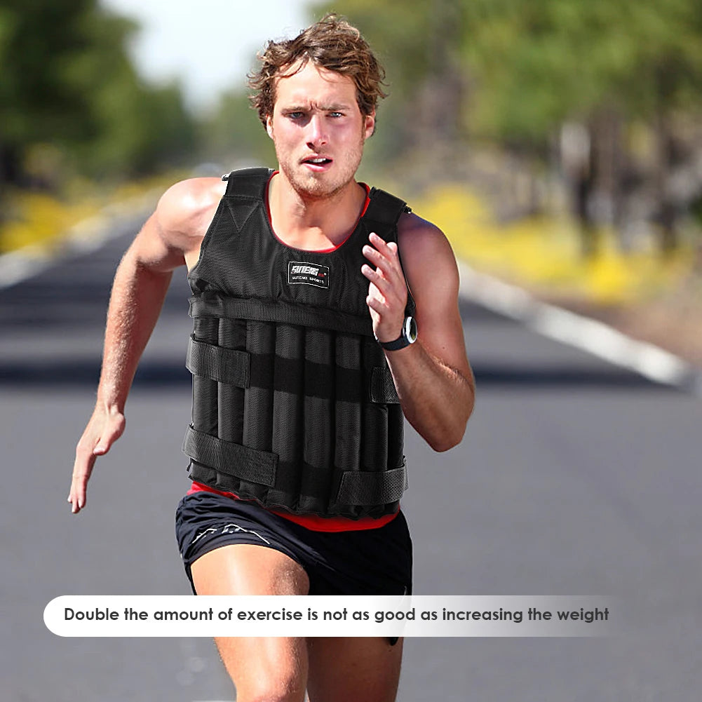 Adjustable Weight Training Vest (3kg–35kg) – Empty Fitness Jacket for Running, Workout & Strength Training