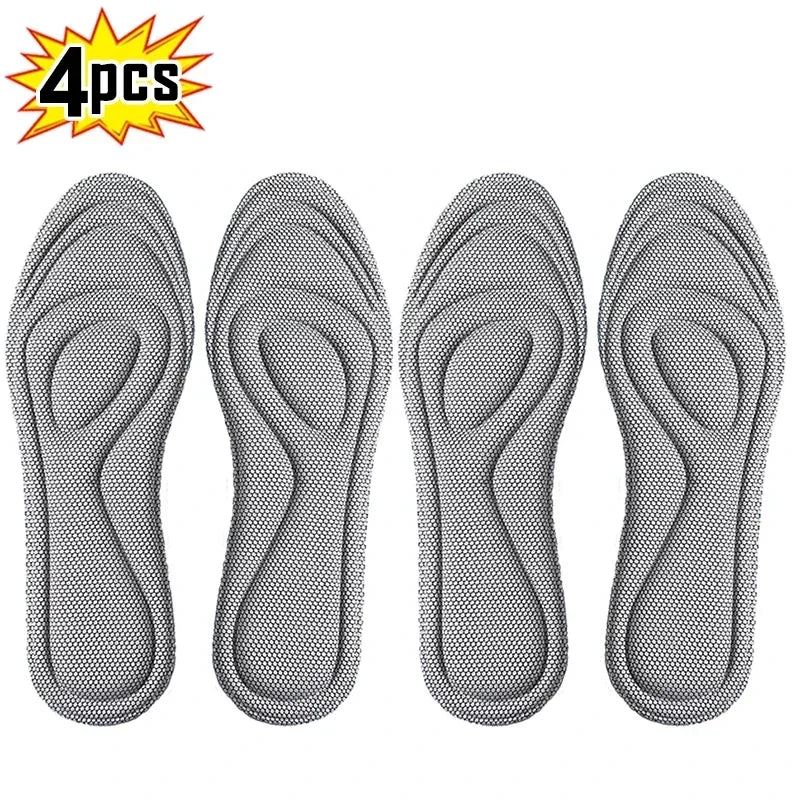 2 Pairs Memory Foam Orthopedic Insoles – Antibacterial, Sweat-Absorbing Shoe Inserts for Running & Sports
