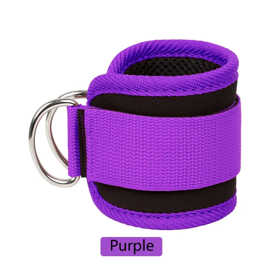 Adjustable Fitness Ankle Straps with D-Ring – Gym Leg Workout Cuffs for Cable Machines, Abductor & Glute Training